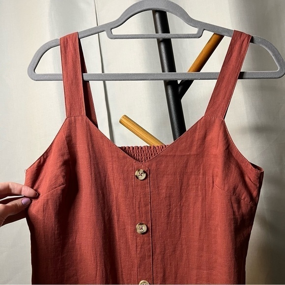 BB Dakota Steve Madden Easy A Button Front Tank Dress in Clay Small - Picture 6 of 11